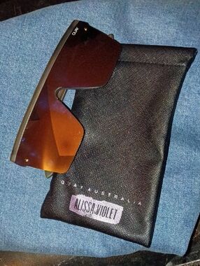 Quay Australia Shield Sunglasses with Mirrored Amber Lenses